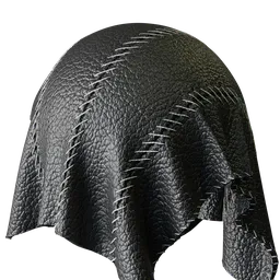 Black Stitched Leather