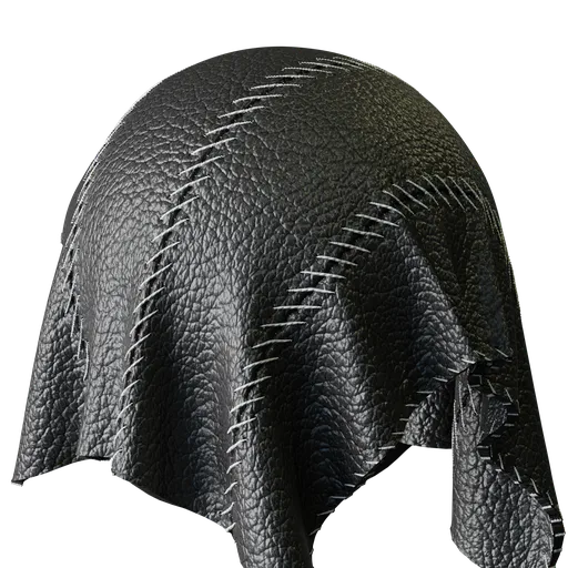 Black Stitched Leather