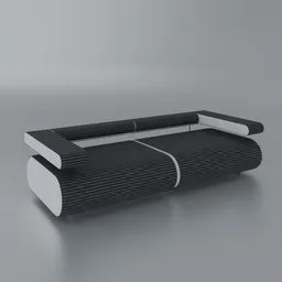 High-quality 3D model rendering of a modern charcoal gray sofa suitable for Blender 3D projects.