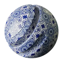 High-quality PBR Arabian Blue Tile Texture for seamless 3D visualization and rendering.