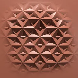 Seamless 3D sculpting brush for creating geometric triangular hexagonal patterns on models, ideal for armor and architectural designs.