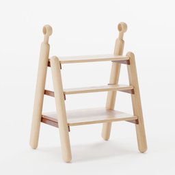 "Decorative wooden ladder made by Brazilian artist Lucas Neves, perfect for indoor and outdoor decoration. High-resolution 3D model created with Blender 3D software. Ideal for art and decoration enthusiasts looking for a unique and eye-catching piece."