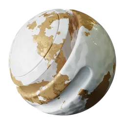 Painted Gold and Pearl Sphere