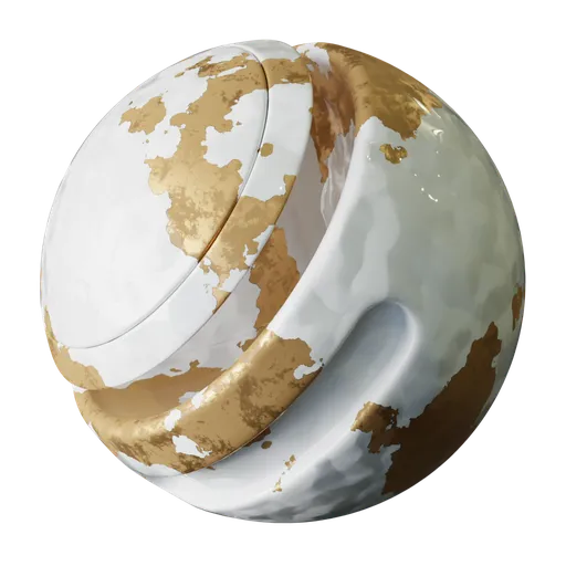 Painted Gold and Pearl Sphere