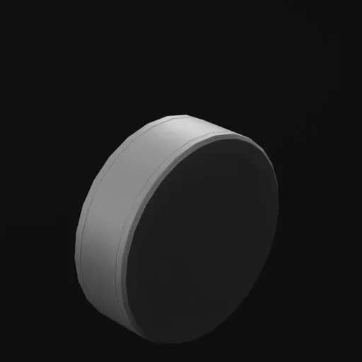 Detailed 3D rendering of a hockey puck for Blender, showcasing a realistic texture and design, ideal for sports simulations.