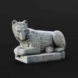 Detailed 3D model of a stone bear, perfect for CGI, VR/AR, and Blender rendering projects.