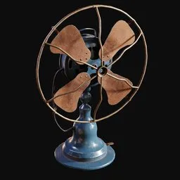 Antique 1920s Desk Fan Blue