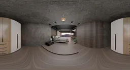 Modern Luxury Bedroom Interior Panorama 8K