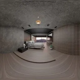 Modern Luxury Bedroom Interior Panorama 8K