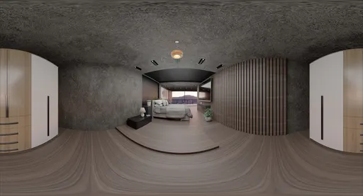 Modern Luxury Bedroom Interior Panorama 8K