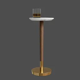 Mid Century Marble Drink Table