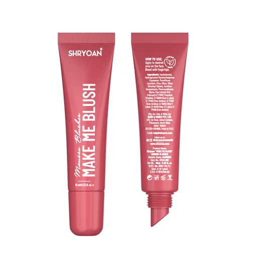 Cosmetics blush tube white bg setup