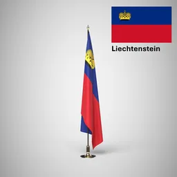 Liechteinstein Ceremonial flag on stand