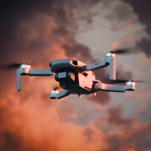 Highly detailed 3D model of compact quadcopter with advanced UDIM textures perfect for Blender users.