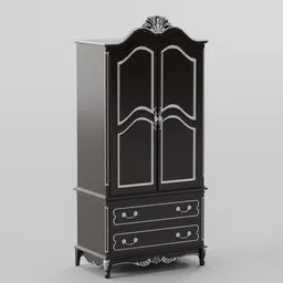 Rosen black drawers standing cabinet