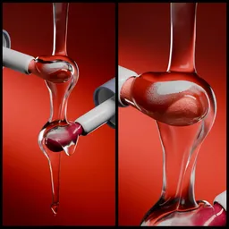 Lip oil fluid simulation on brush