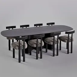 Dark oak dining set