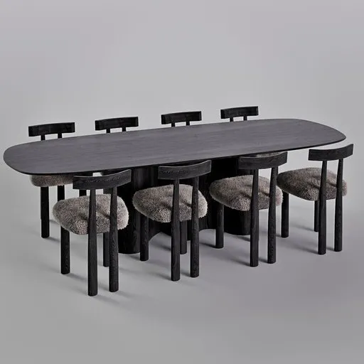 Dark oak dining set