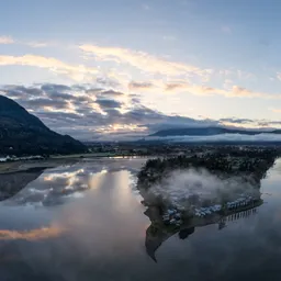 Aerial Colorful Twilight Sunrise Sky