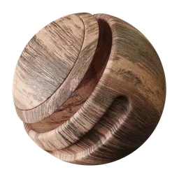 High-resolution aged wood texture for 3D Blender PBR material, ideal for creating realistic antique surfaces.