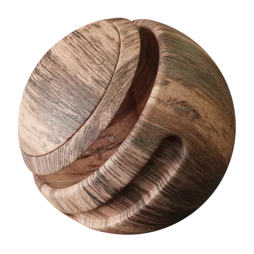 High-resolution aged wood texture for 3D Blender PBR material, ideal for creating realistic antique surfaces.