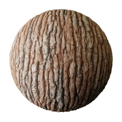 High-resolution tree bark texture for 3D rendering in Blender, suitable for various applications needing detailed wood materials.