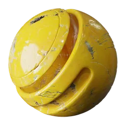 Scratched Yellow Painted Metal