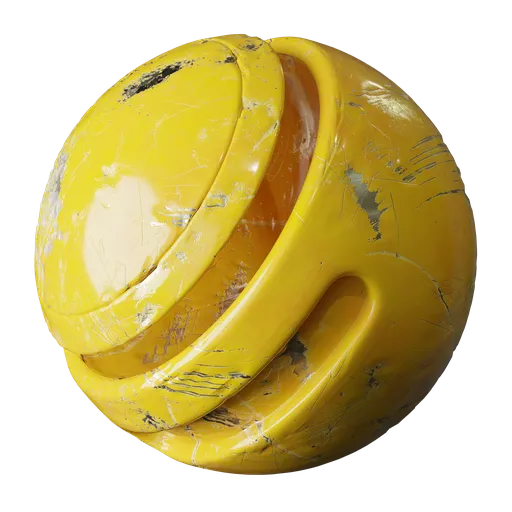 Scratched Yellow Painted Metal