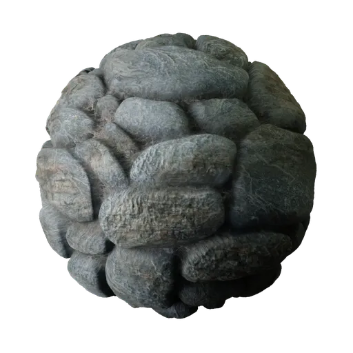 High-resolution 2K PBR stone wall material for 3D rendering in Blender and other software with seamless texture.