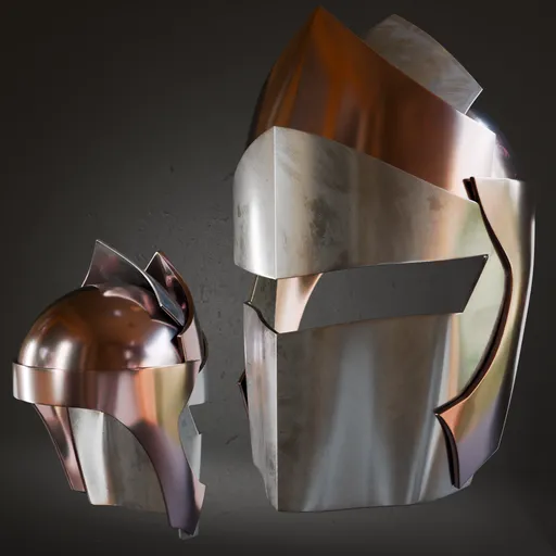 Detailed 3D rendering of a historic military helmet with high-quality metal textures, low-poly design ready for Blender.
