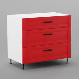 Kitchen lower cabinet 95cm (3 drawers)