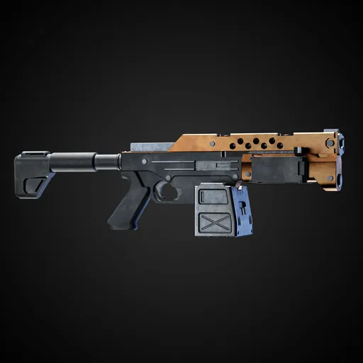 Futuristic Game-Ready Gun + 4k Textures | Blenderkit Series