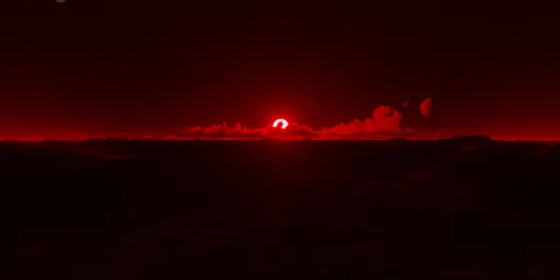 Alien Planet with Red Sun