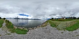 Riverside small stone pavement