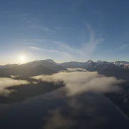 Mountain Landscape Aerial Sunset