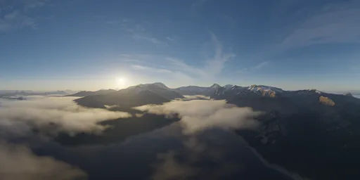 Mountain Landscape Aerial Sunset