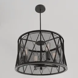 Detailed 3D model featuring a vintage industrial ceiling lamp, perfect for Blender rendering and architectural visualization.
