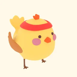 Low Poly Yellow Chicken