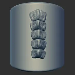 3D Blender sculpting brush imprint, ER Dragon Brush 66, for dragon scales and reptilian textures.
