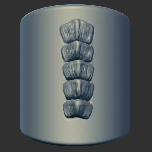 3D Blender sculpting brush imprint, ER Dragon Brush 66, for dragon scales and reptilian textures.