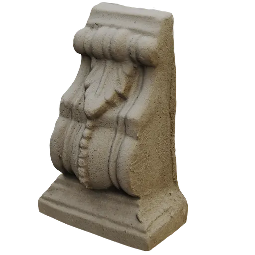 Detailed stone corbel 3D model, perfect for architectural visualization in Blender, featuring intricate quad topology.