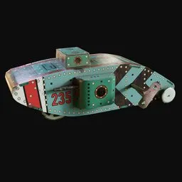 1920s British Tin Toy Tank