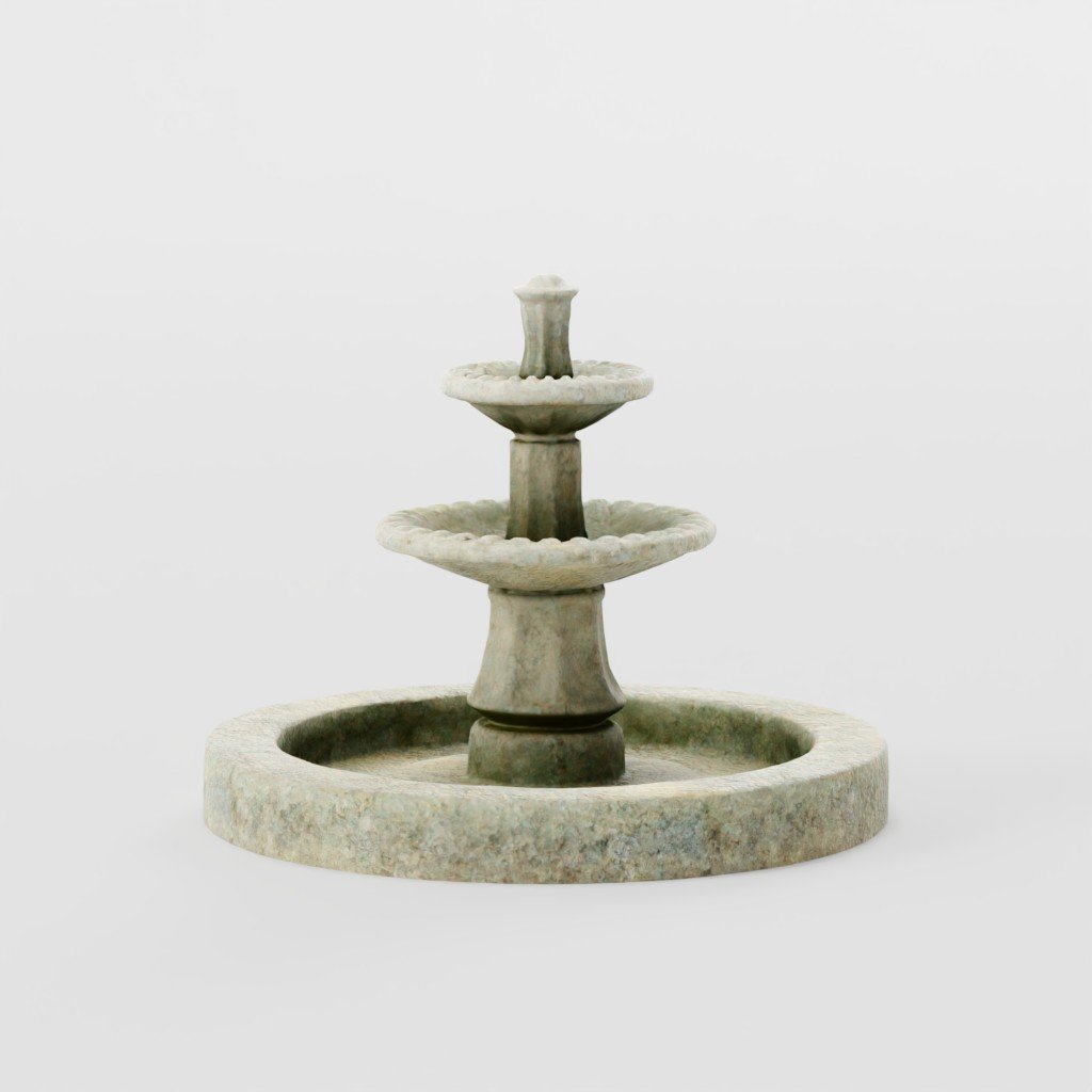Stone Fountain Fountains models BlenderKit