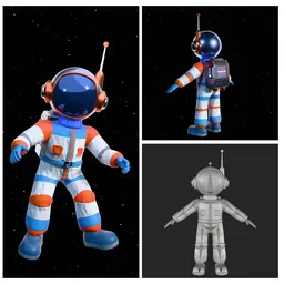 Stylized cartoon astronaut