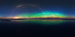 Aerial Landscape Aurora Night Sky