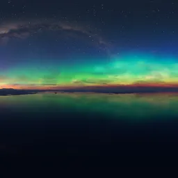 Aerial Landscape Aurora Night Sky