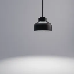 Highly detailed Blender 3D model of a modern pendant ceiling light, with focused illumination.