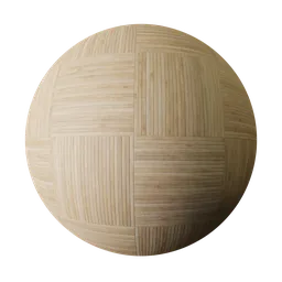 High-resolution PBR wood texture for 3D rendering, ideal for Blender artists seeking realistic square basket pattern surfaces.