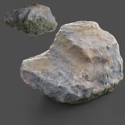Detailed 3D model of a realistic boulder for Blender, ideal for environmental designs.