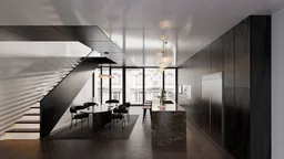 Modern Living and Kitchen Interior